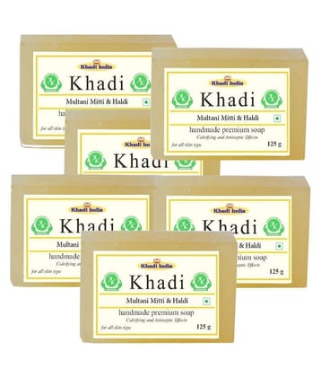 Premium Khadi Multani Mitti   & Haldi Soap 750 g Pack of 6