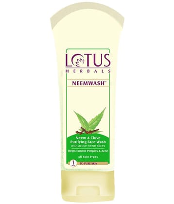 Lotus Herbals Neemwash Neem & Clove Ultra Purifying Face Wash , For Acne Prone Skin , 80Ml