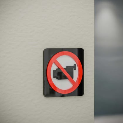 No Video Recording - Layered 3D Prohibition Sign