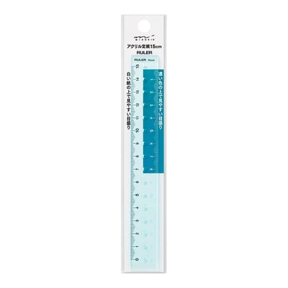 Midori Ruler (15cm) Blue A