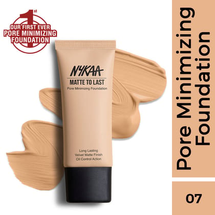 Nykaa Cosmetics Matte to Last Pore Minimizing Foundation - 07N Medium (30ml)