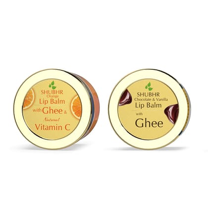 Shubhr Lip Balm & Gloss (Pack of 2*10g) Orange & Chocolate