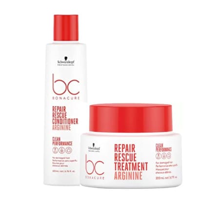 Schwarzkopf Professional Bonacure Peptide Repair Rescue Conditioner and Mask Combo Pack of 2-200ml + 200ml