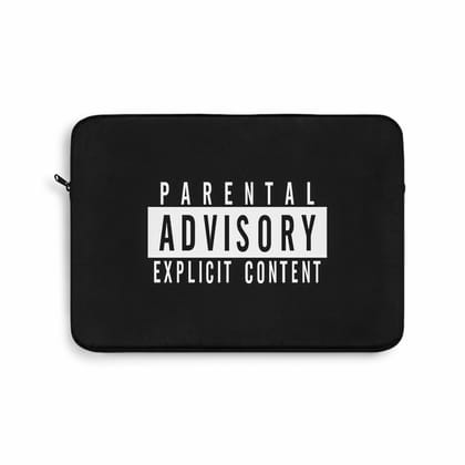 Parental Advisory Laptop Sleeve (Macbook, HP, Lenovo, Asus, Others)-13" (13 x 10.5 inches) / Black