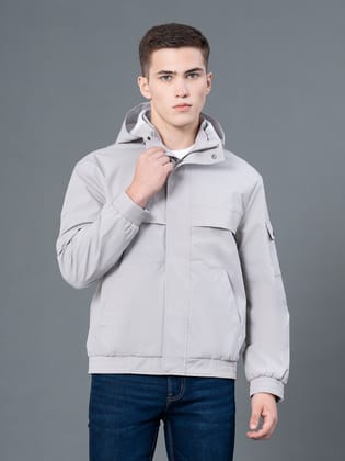 Red Tape Solid Hooded Jacket for Men | Non - Padded & Enhanced Comfort