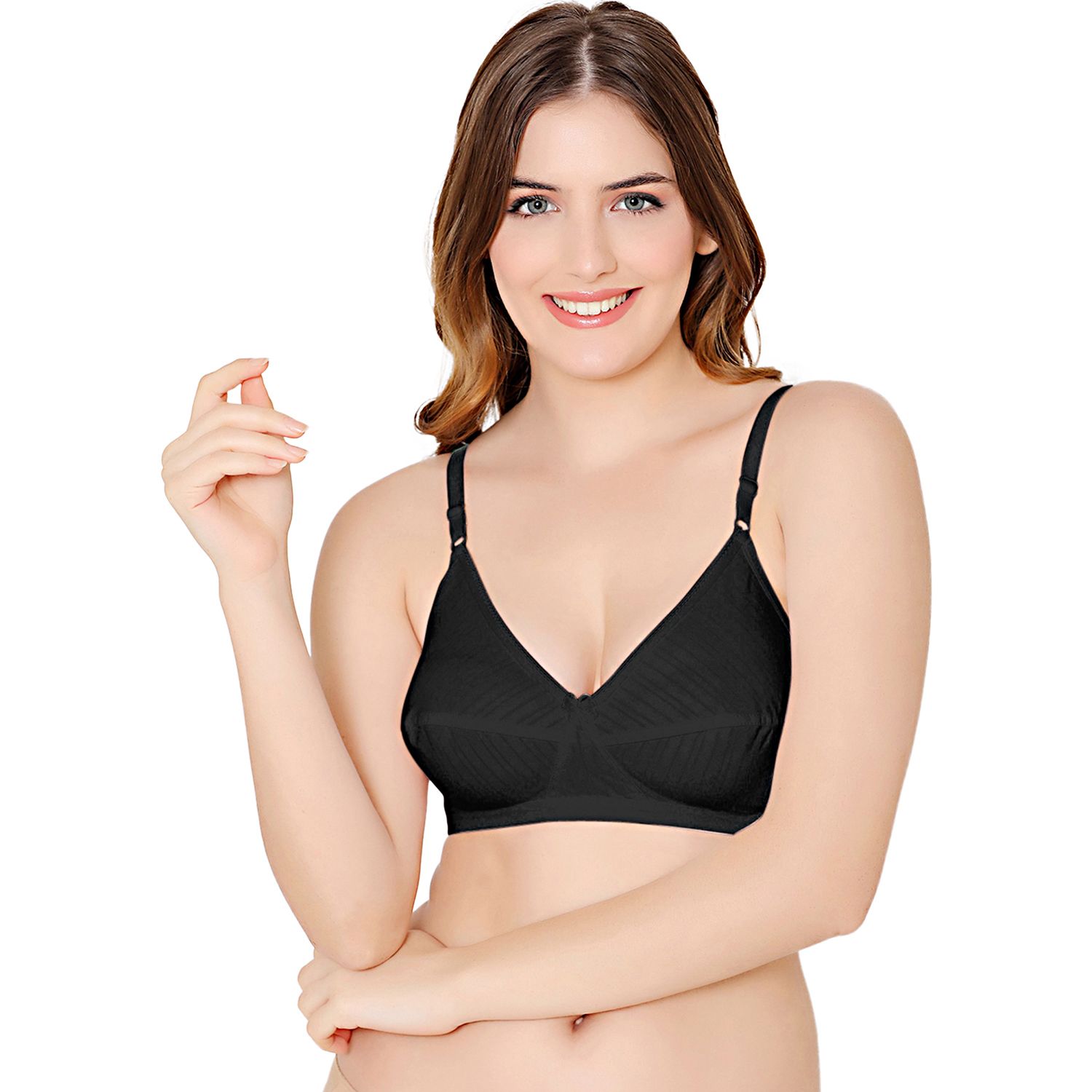 Bodycare polycotton wirefree adjustable straps comfortable non padded bra-1570B