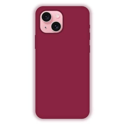 Maroon Liquid Silicon Case For Apple iPhone Models-Apple iPhone 14 Plus