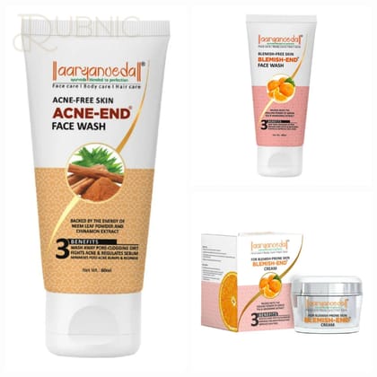 AARYANVEDA Acne-End Face Wash & Blemish-End Face Wash & Blemish-End Cream