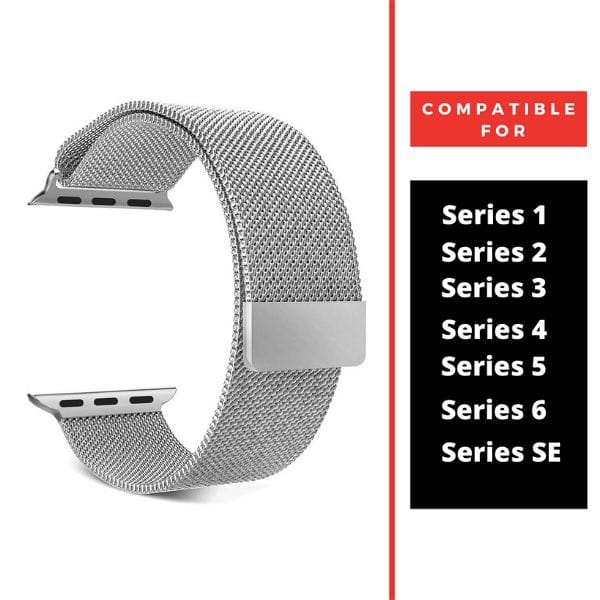 Silver Chain Strap For Apple Watch Series 3  (42mm/44mm/45mm/46mm/49mm)