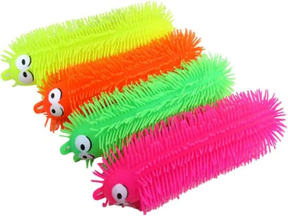 Stretchy Caterpillar Stress Balls - Squeeze Puffer Toys for Anxiety Relief, Perfect for Kids, Teens, and Adults(Random Color)