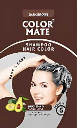 COLOR MATE HAIR COLOR SHAMPOO 15ML -DARK BROWN