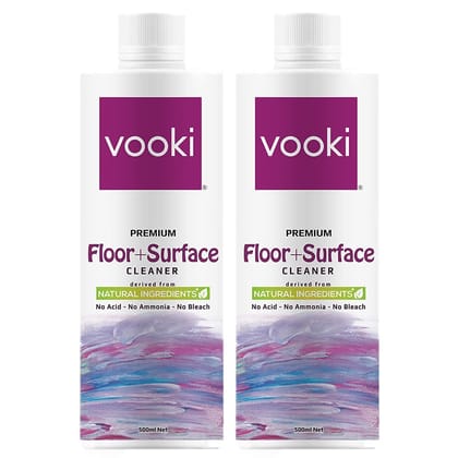 Vooki Ecofriendly Disinfectant Floor & Surface Cleaner, Green Chemistry - 500ml Each (Pack of 2)…