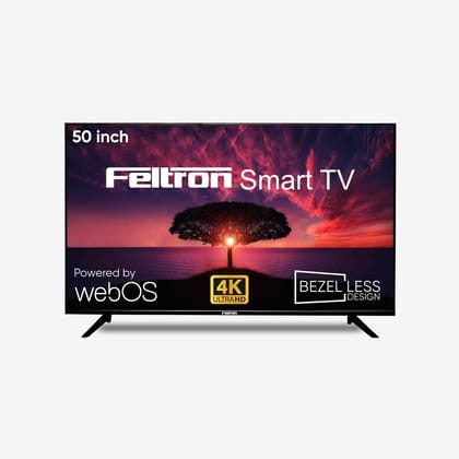 Feltron 127 Cm (50 Inch) Ultra HD LED Smart Web OS TV Bezel - Less Design