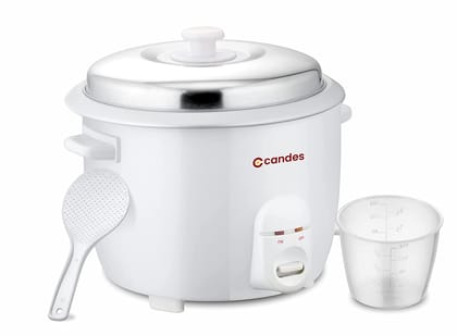 Candes Aroma Electric Easy Cook 1.8 liters Automatic Rice Cooker with 1 Measuring cup and Spatula 1 Year Warranty 700W White-Candes Aroma Electric Easy Cook 1.8 liters Automatic Rice Cooker with 