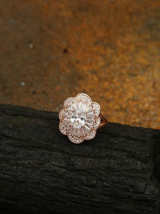 Rose Gold Sama Zirconia Ring-7