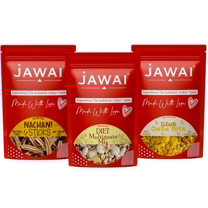 Diet Oats Mix(100g) + Diet Multigrain Mix (50g) + Nachani Sticks (100g) | Pack Of 3 Healthy Snacks-Pack Of 3