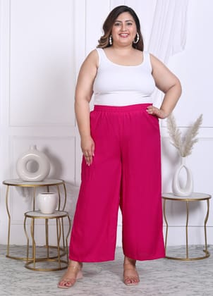 Pink Relaxed fit Palazzo-XL