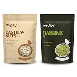 ELEGITY Dry Fruit Combo Pack | W320 Cashew, Seedless Green Raisins (500 gm each) |100% natural |No added preservatives | Nutritious and Delicious Snacks