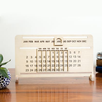 IVEI Sliding Wooden Perpetual Calendar