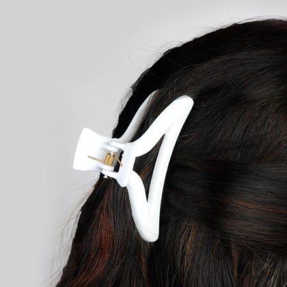 Women Set Of 3 White Acrylic Claw Clips-White