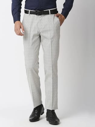 Solemio Slim Flat Mens Formal Trouser - Grey ( Pack of 1 ) - None