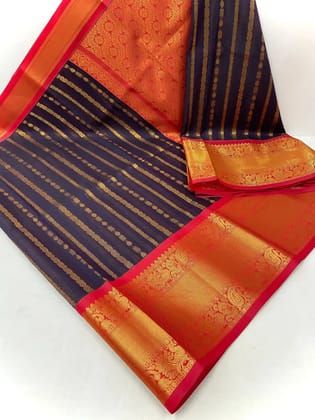 Elegant Chanderi Kuppadam Sarees with Gold Border