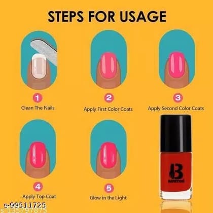BANETION|JADE-40|Quick Drying | No Harmful Chemicals | No Chip Formula | Glossy Finish | Long Lasting | Smooth Application| High Shine Nail Polish For Women Pack of 6 (9ML)