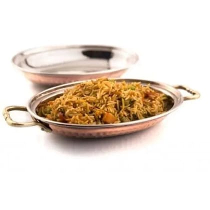 Rice Server Dish Copper Steel for Serving Rice and Grains-400 ml