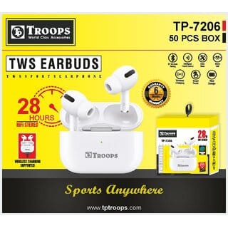 TP TROOPS 7206 FG 28H AUTO PAIRING TWS HEADSET Wireless Bluetooth 5.1 in Ear Earbuds with Mic,28 H Playtime