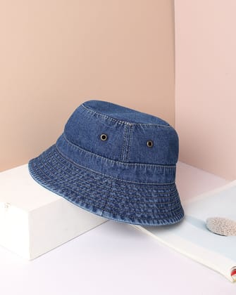 Stylish Denim Bucket Hat-Hat