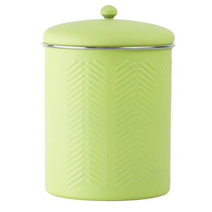 Pawpourri Chevron Emboss Treat Jar for Dogs and Cats Green-Pawpourri Chevron Emboss Treat Jar for Dogs and Cats (Green) - 8.3x2.7in