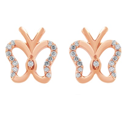 Senco Gold Tiny Butterfly Kids Diamond Studs