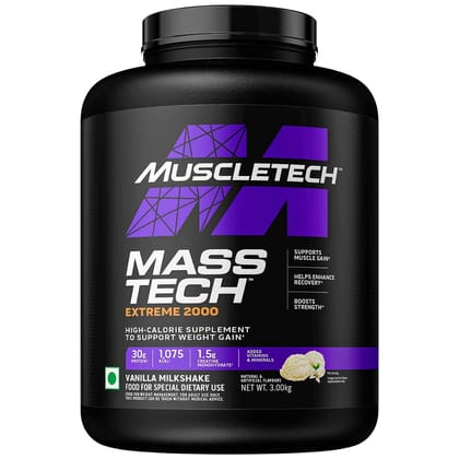 Muscletech Mass-Tech Extreme 2000 Vanilla Milkshake 3Kg Vanilla Milkshake-Muscletech Mass-Tech Extreme 2000 Vanilla Milkshake 3Kg Vanilla Milkshake