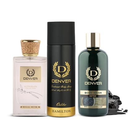 Gift Pack Autograph Collection Regal Musk 100ml | Bodywash Detox 325ml | Hamilton Caliber 200ml