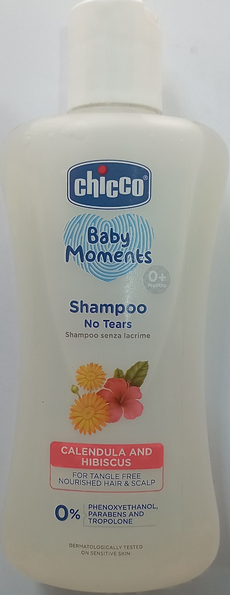 Chicco baby moments shampoo no tears calendula and hibiscus 200ml