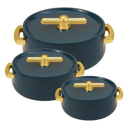 SELVEL Elegance Inner Steel Casserole Set of 3 (1700ml, 1200ml, 600ml)