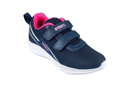 Strap On Ladies N. Blue / Pink Sports Shoe-N. Blue/Pink / 4