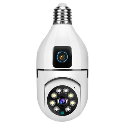 Supercams 2-in-1 Dual Lens Dual Screen Bulb 4MP Wi-Fi Wireless Camera