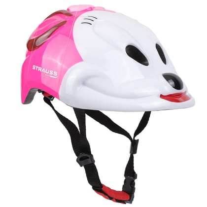 Strauss Kids Cycling Helmet, Lightweight, Superior Ventilation, Adjustable Size, Ideal for Boys and Girls, Pink-Strauss Kids Cycling Helmet | Lightweight, Superior Ventilation | Adjustable Size f