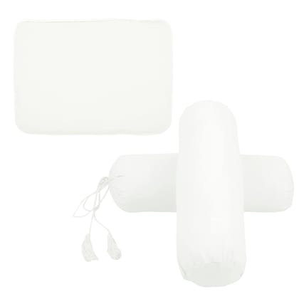 CREAM PILLOW SET MUSTARD PILLOW + BOLSTERS-PILLOW SET MUSTARD PILLOW + BOLSTERS (WITH INSERTS)