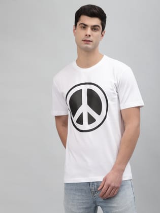 Peace Unisex White Regular T-shirt-S / White