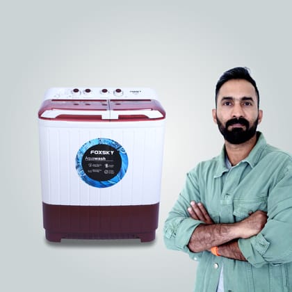 Foxsky 9.5 kg Semi-Automatic Top Load Washing Machine With Magic Filter Aqua Wash MAROON-Foxsky 9.5 kg Semi-Automatic Top Load Washing Machine With Magic Filter (Aqua Wash, MAROON) - Default Title