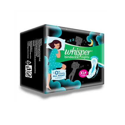 Whisper Ultra Nights XL+ Sanitary Pads, 7 Units Pack