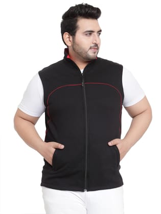 Scott International Mens Plus Size Rich Cotton Sleeveless Jacket - Black - PLUS-JSLV2_XXXL - 3XL