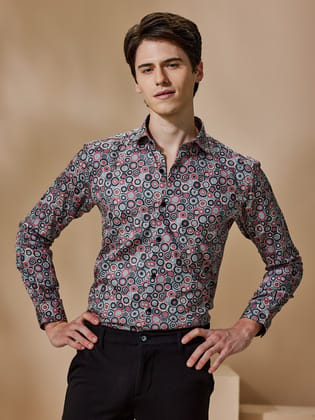 Multi Printed Party Wear Shirt-M/38