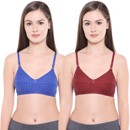 Bodycare Women Poly Cotton Full Coverage Non Padded Regular Bra Pack - 2 E1506RBLWI