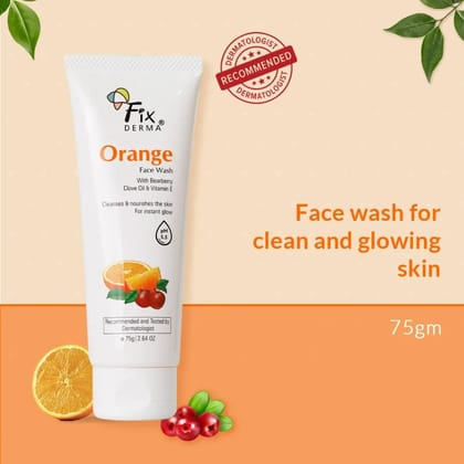 Glycolic Acid, Orange face wash for oily and Glowing Skin for women and men-75g