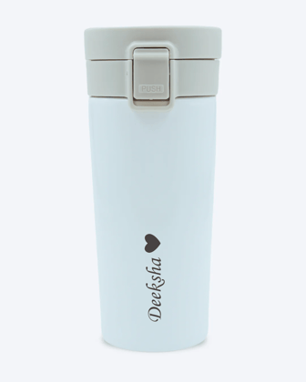 Personalised French Travel Tumbler White-Black