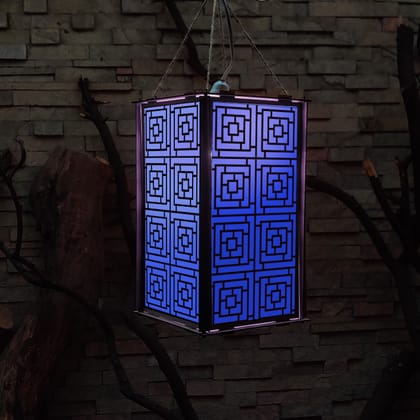 DIY Ecofriendly MDF Kandil - Zen Pattern (Blue)