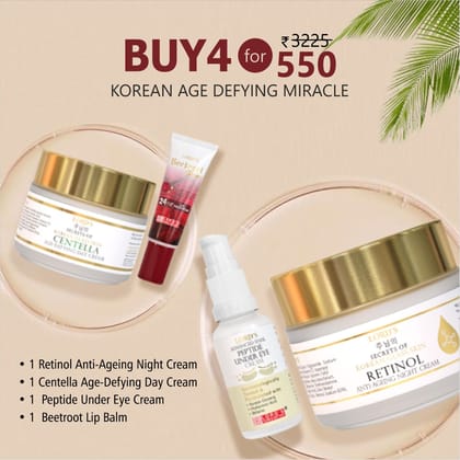 Buy 1 Get 3 Free||  Lord's Retinol Anti Ageing night Cream||Lord's Retinol Anti Ageing day Cream||Lord's  Snail Peptide Under Eye Cream || Lip Balm(100g+100ml+60ml+10g)